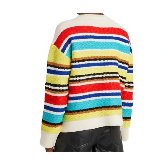 Alice+Olivia Zelda M? 3D Textured Bright Striped Pullover. Size Tag missing. - Picture 4 of 16